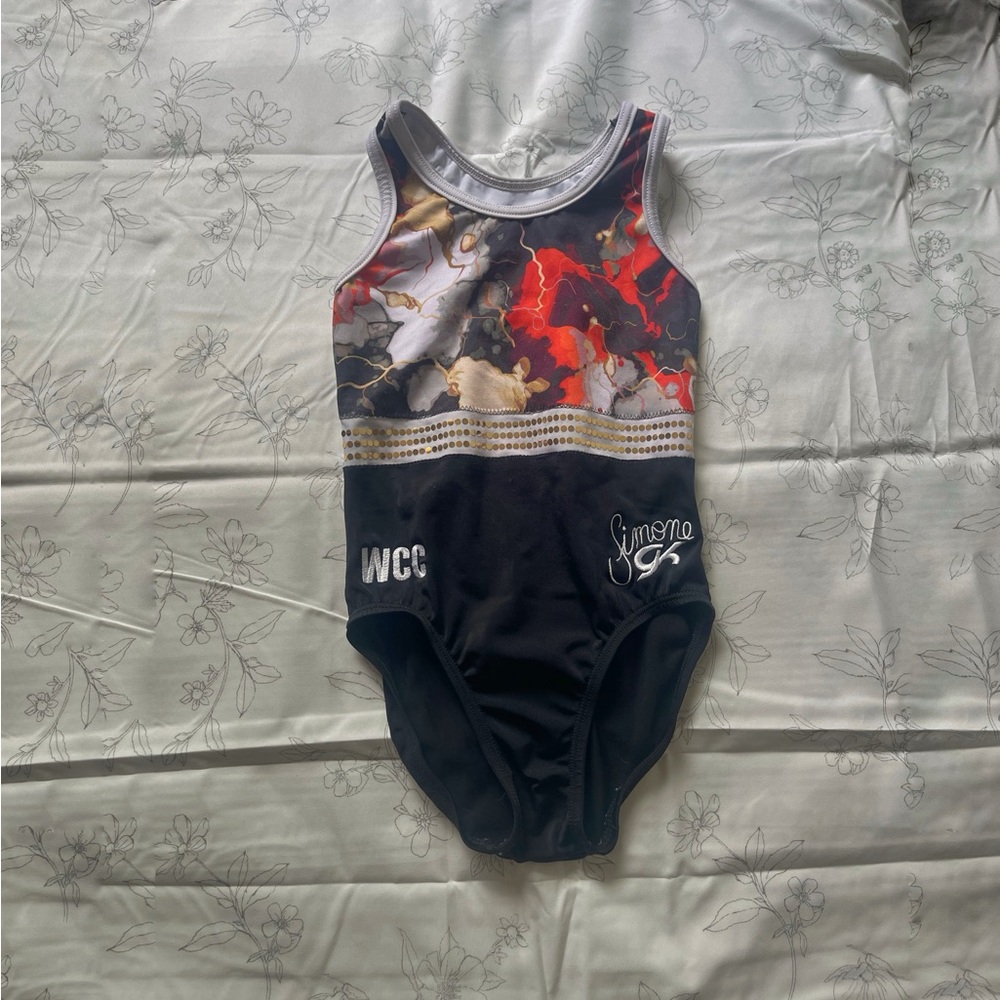 Simone Black, Navy, Red GK Leotard